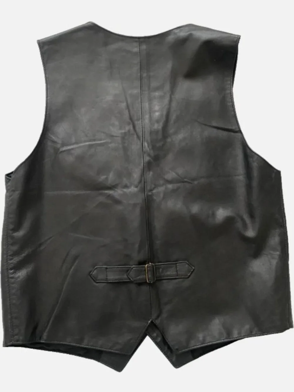 Vtg Lavorazione Artigiana Leather Vest Black S Made In Italy Vera Pelle 60s 70s - Picture 2 of 4